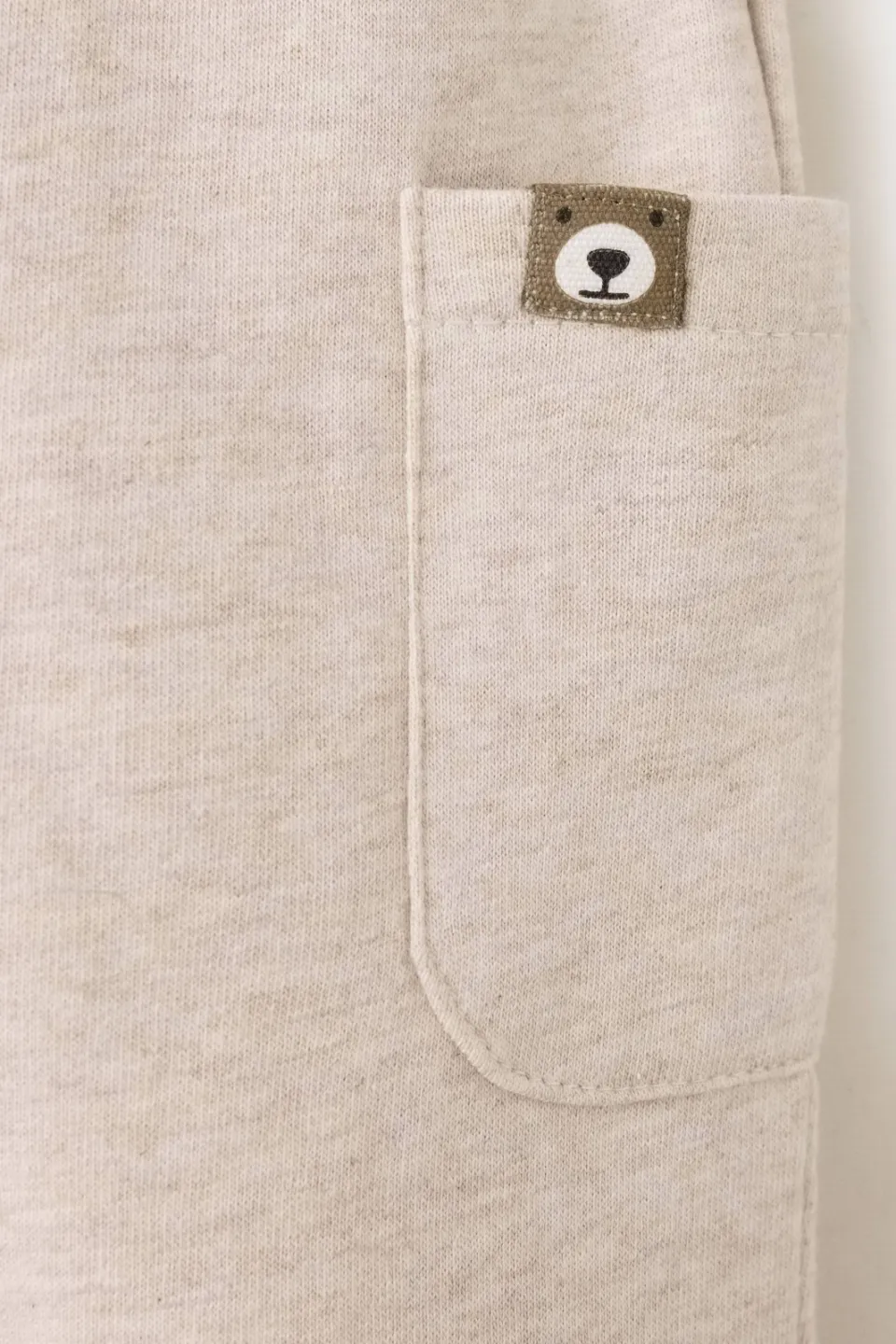Mango Kids katoenen babybroek beige, foto 4