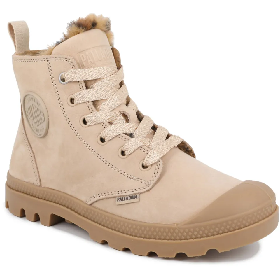Palladium PAMPA HI ZIP WL WILD leren sneakers met profielzool - beige, foto 4