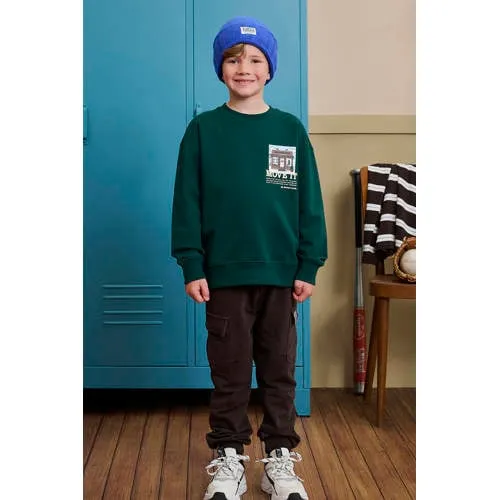 Z8 kids sweater Felix met backprint donkergroen, foto 4