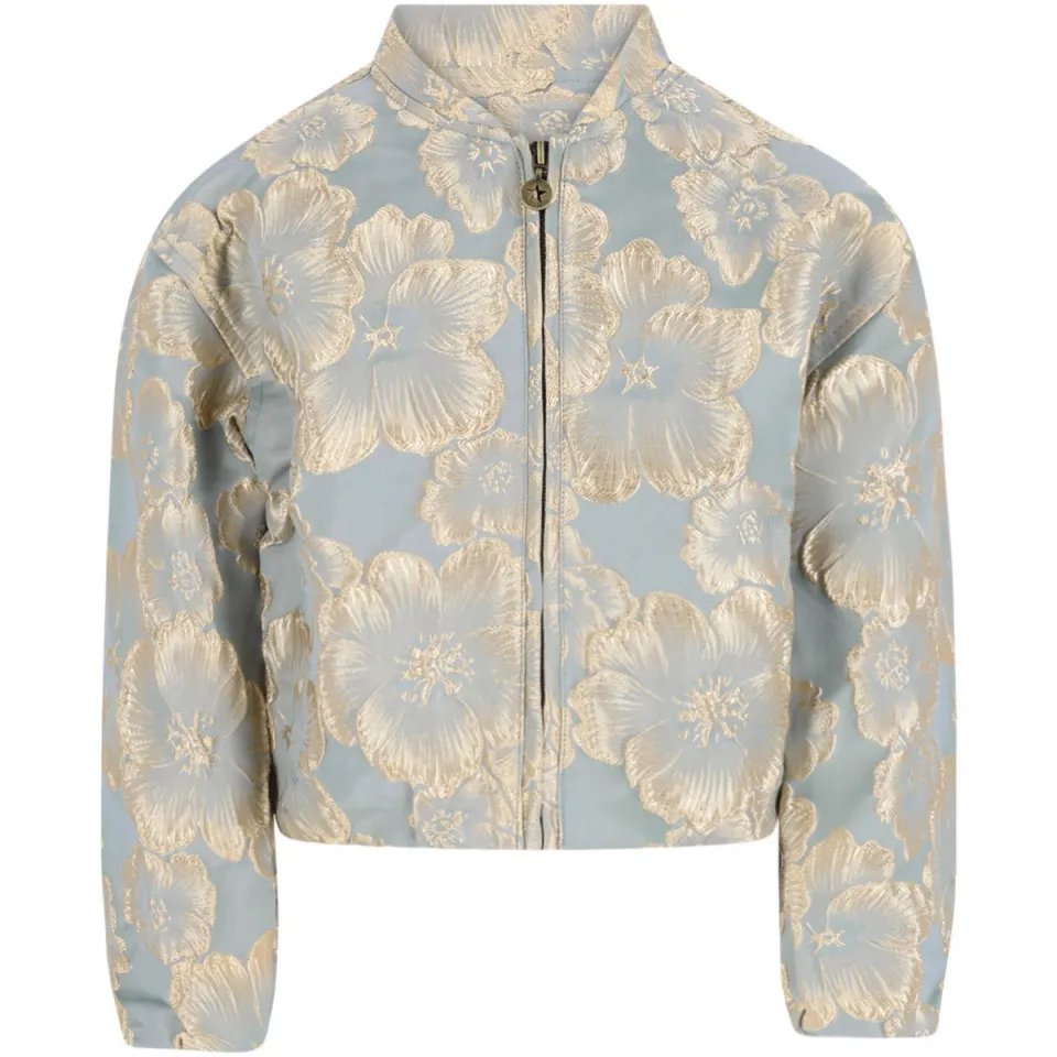 Like Flo gebloemde jacquard jas lichtblauw lichtblauw/beige, foto 2