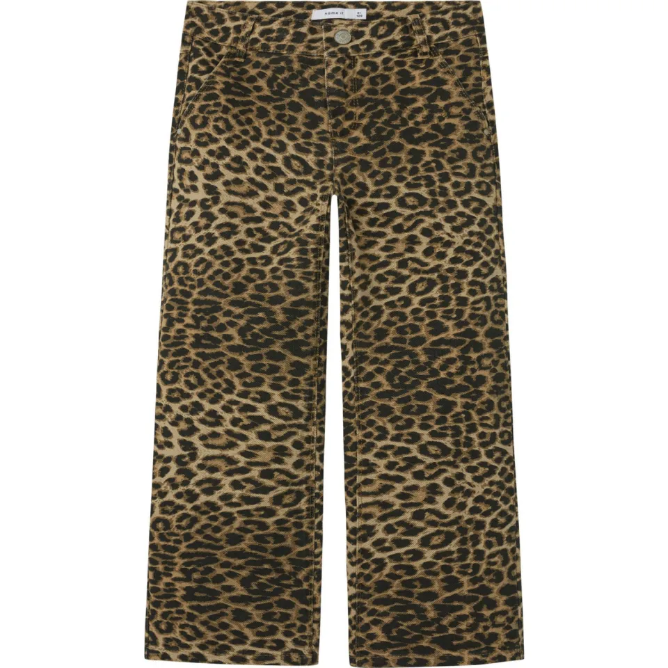 NAME IT wide leg casual broek luipaardprint bruin, foto 2