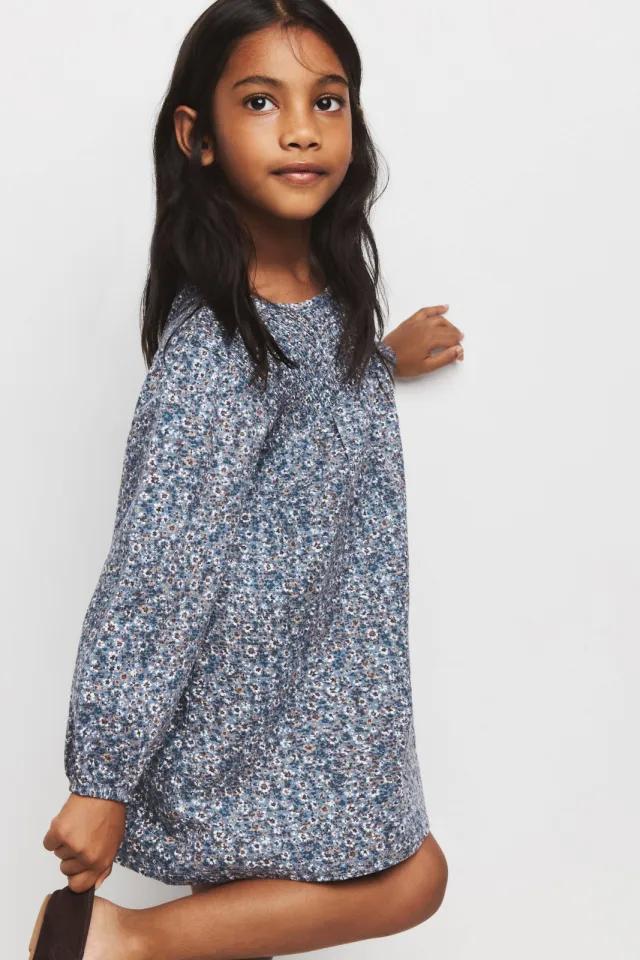 Mango Kids gebloemde midi jurk blauw, foto 2