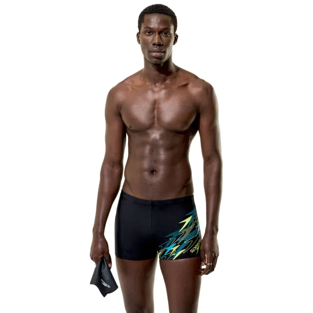 Speedo Medley Logo EnduraFlex zwemboxer - zwart/limegroen