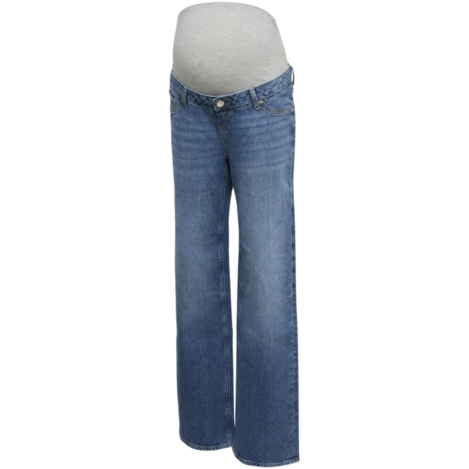 Vero Moda MATERNITY high waist zwangerschaps wide leg jeans medium blue denim, foto 2