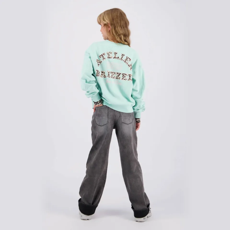 Raizzed sweater met print - mintgroen, foto 5