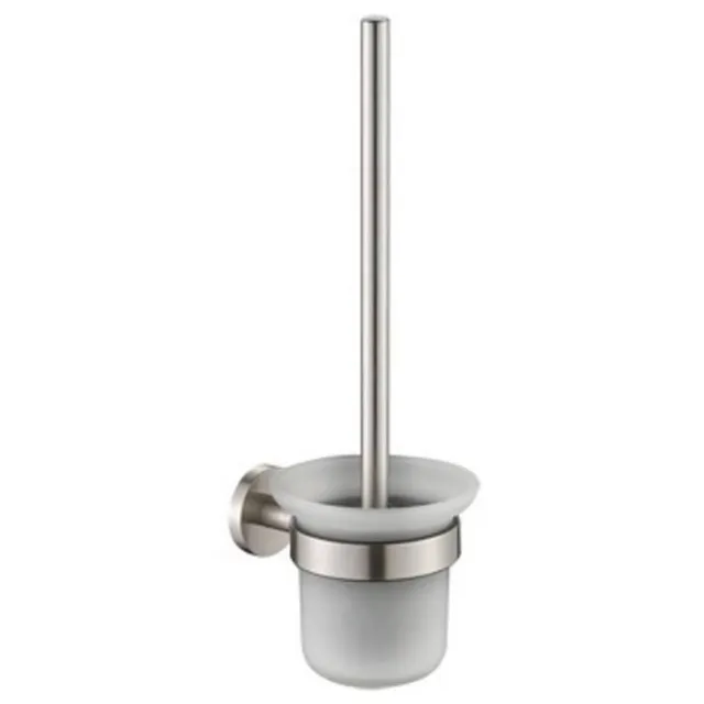 Plieger Toiletborstelset Plieger Vigo Wandmodel met Glas RVS Brushed RVS geborsteld