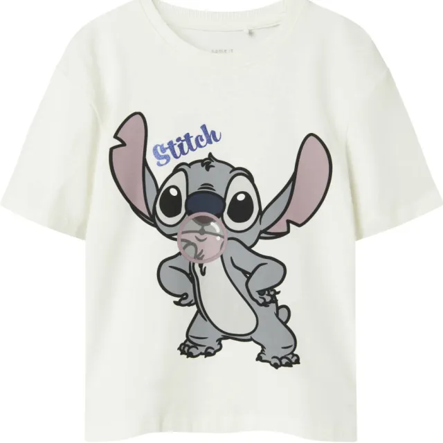 NAME IT Lilo & Stitch t-shirt wit meisjes