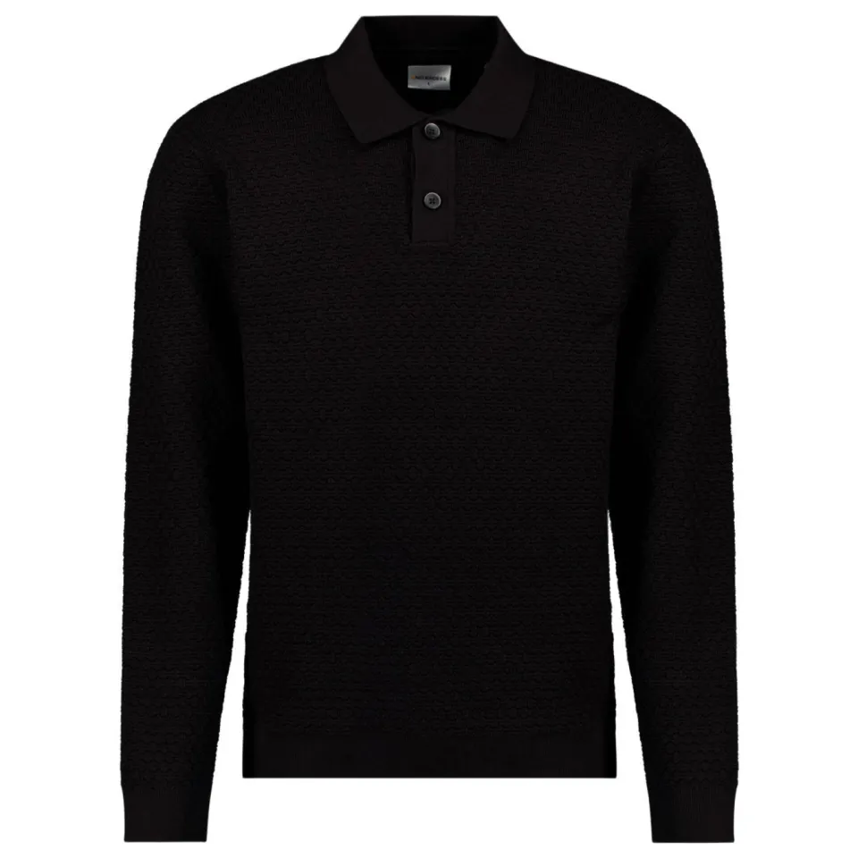 No Excess katoenen regular fit gebreide jacquard trui - zwart, foto 2