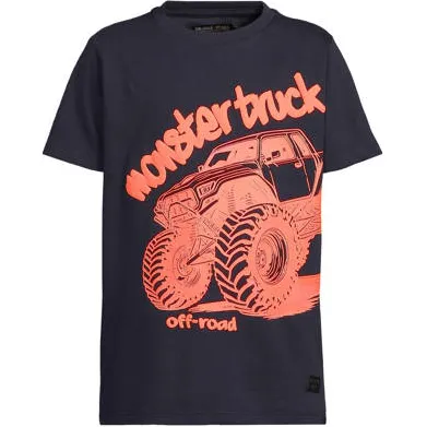 Orange Stars monstertruck T-shirt donkerblauw