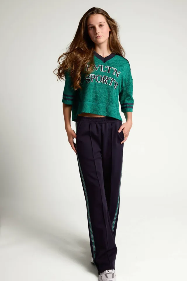 LOOXS 10sixteen relaxed fit joggingbroek met glitters donkerblauw