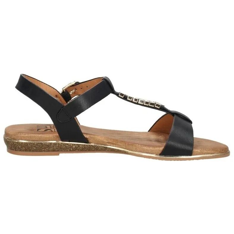 Sub55 sandalen plat zwart