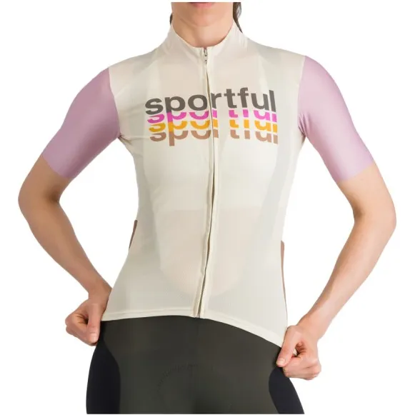 Sportful Women's Supergiara Logo 2 Jersey - Fietsshirt, beige