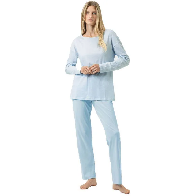 Mey Simple Stripes pyjama set lichtblauw