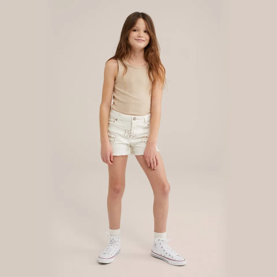 WE Fashion mouwloze top ribgebreid beige