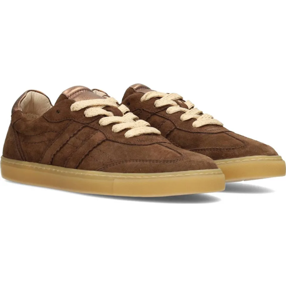 Poelman suède sneakers donkerbruin, foto 4