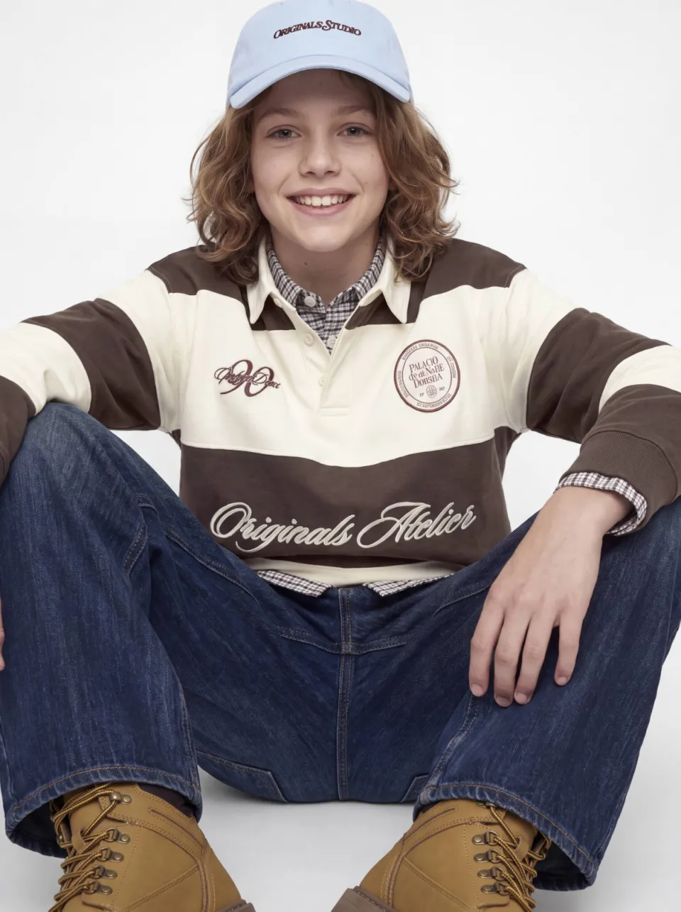 Jack & Jones JUNIOR gestreepte sweater met tekst - bruin/ecru, foto 6