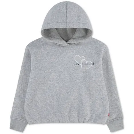 Levi's Kids hoodie - grijs Sweater Meisjes Katoen Capuchon Effen Grijs melange