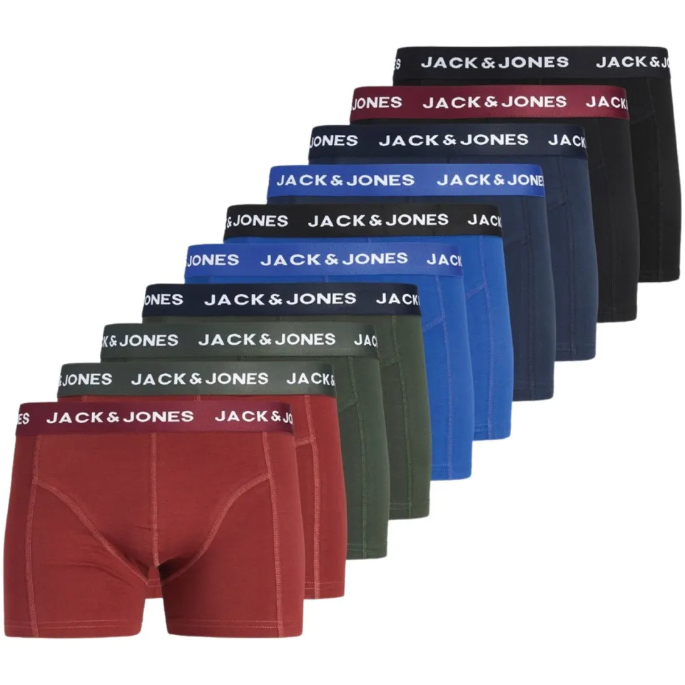 Jack & Jones JACSOLID boxershorts 10-pack donkerrood/groen/blauw/zwart, foto 2