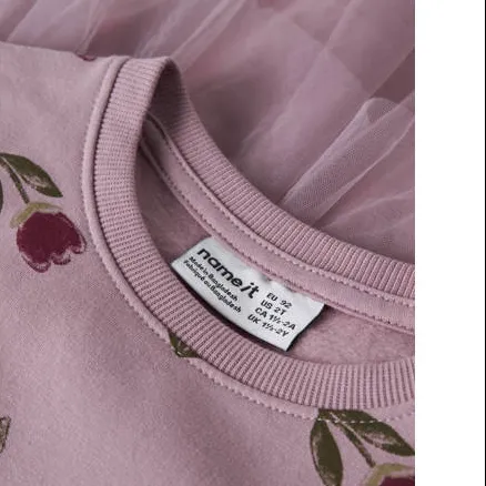 NAME IT MINI gebloemde midi sweatjurk oudroze, foto 4