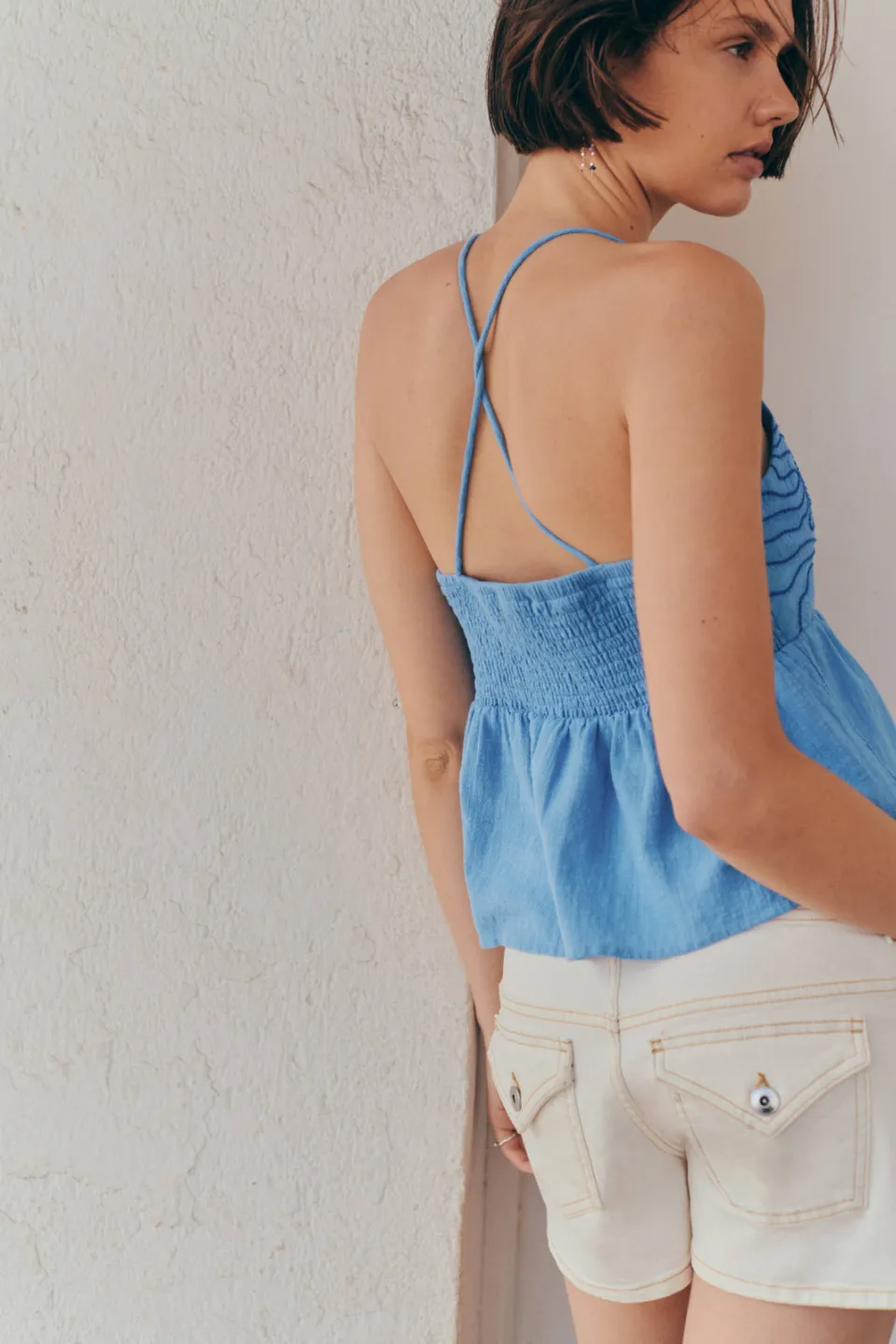 Mango Teen top met borduursels blauw, foto 5