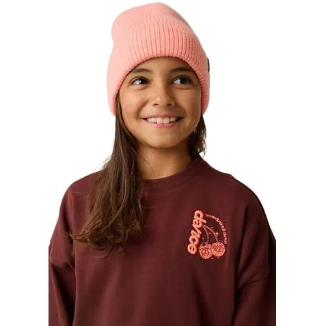 Tumble 'n Dry sweater met borduursels en backprint - donkerbruin
