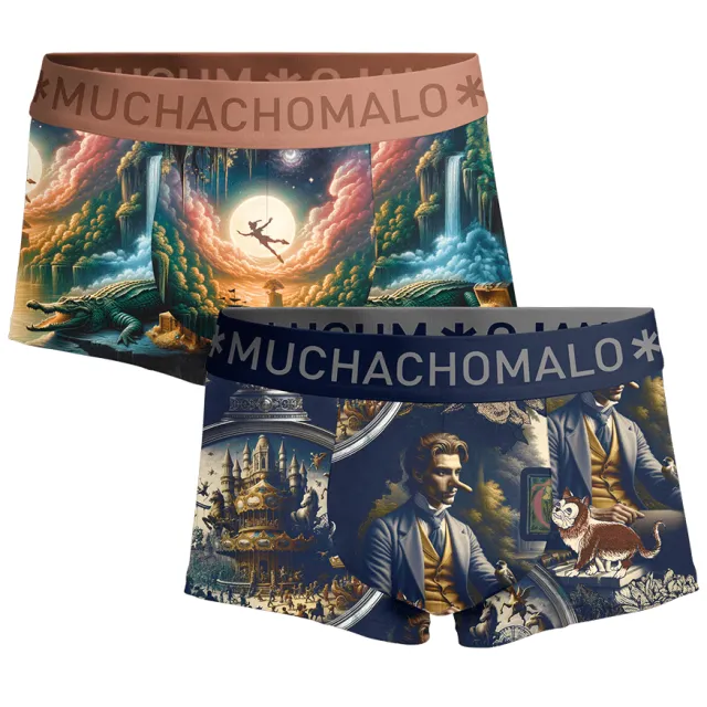 Muchachomalo Heren 2-pack Trunks Pinocchio Peter Veelkleurig
