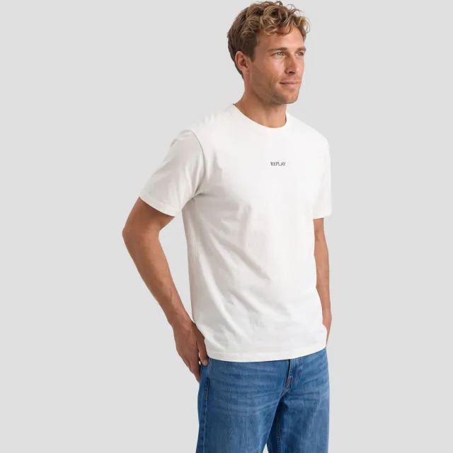 Replay regular fit t-shirt natural white, foto 2