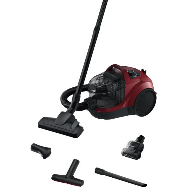 Bosch BGS21CAR Serie 4 zakloze stofzuiger rood rood-zwart