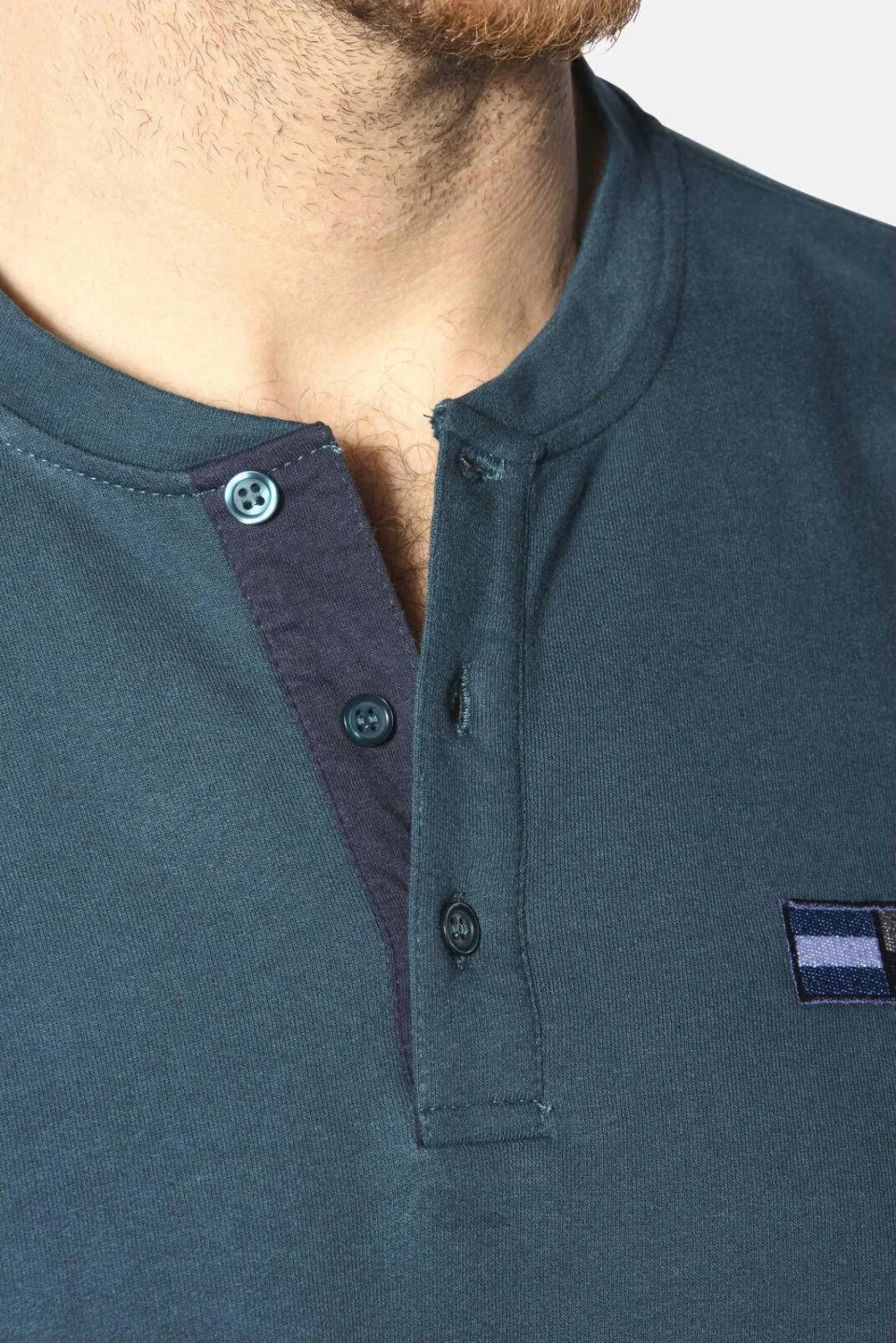 Jan Vanderstorm longsleeve JORNSEN Plus petrol, foto 6