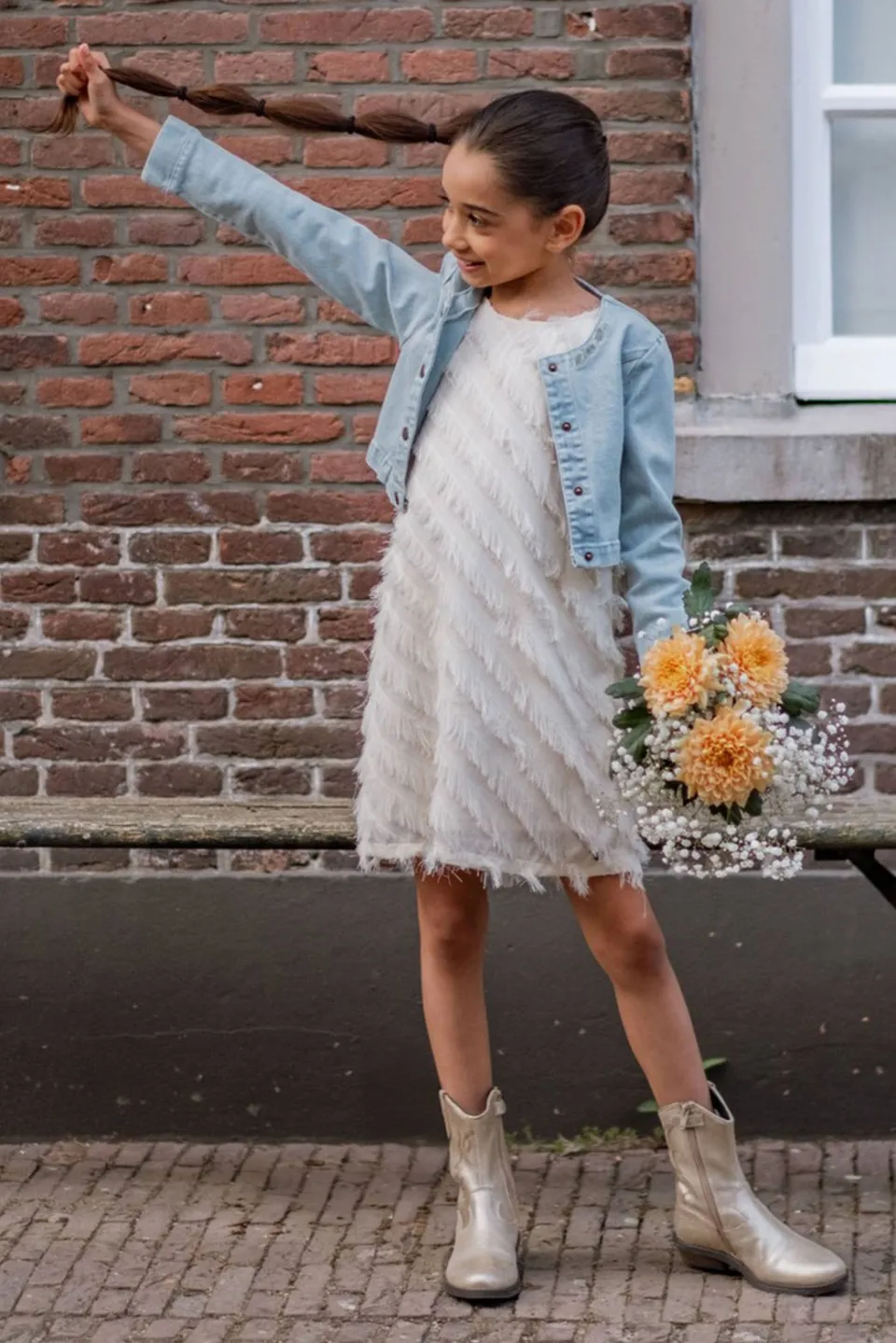 Like Flo A-lijn jurk crème