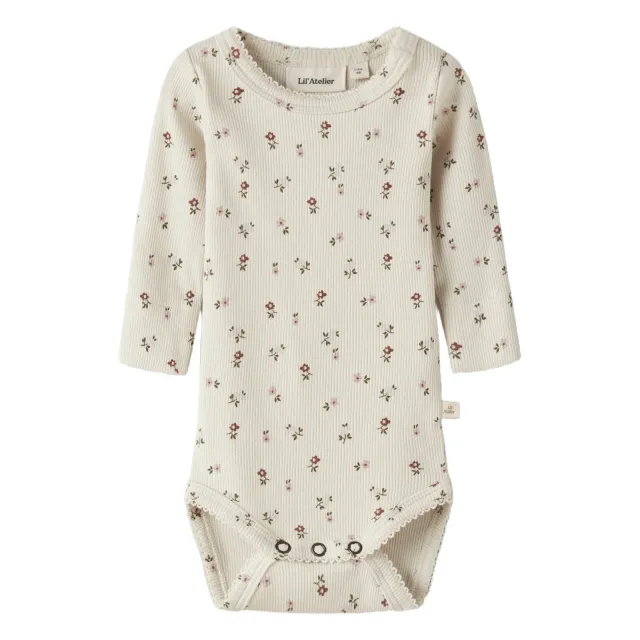 Lil' Atelier baby romper met print ecru