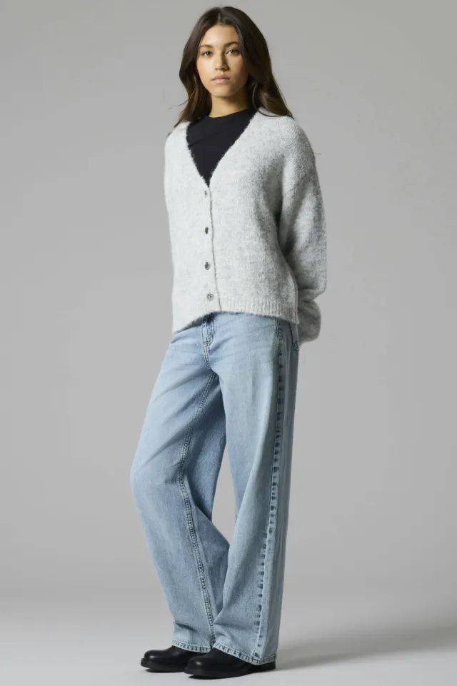 LMTD NLFBETT regular waist wide leg jeans - lichtblauw Light blue denim