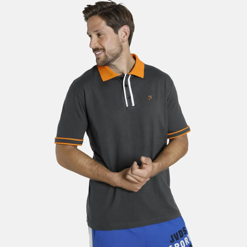 Jan Vanderstorm polo Plus Size ISFRIED donkergrijs