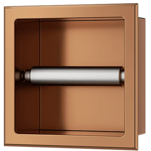 Boss & Wessing Toiletrolhouder Inbouw BWS Milan Zonder Klep Geborsteld Brons Koper