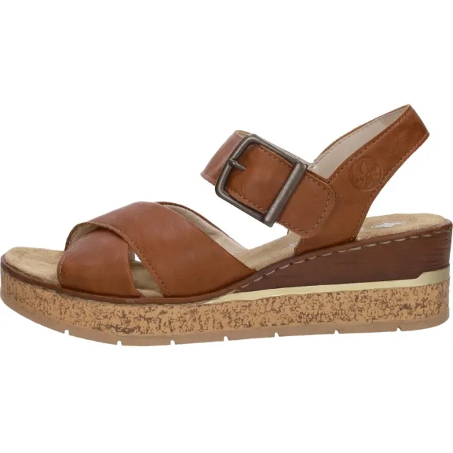 Rieker sandalen met hak cognac, foto 2