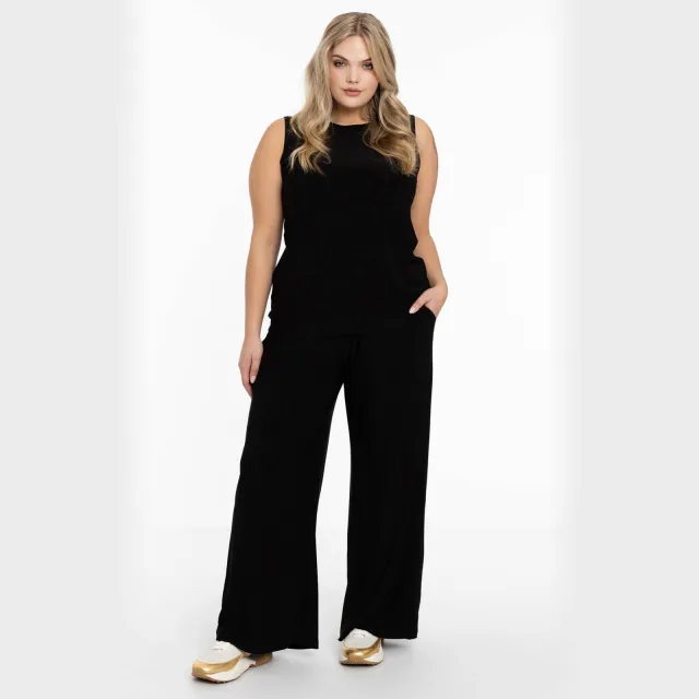 Yoek extra wijde broek zwart