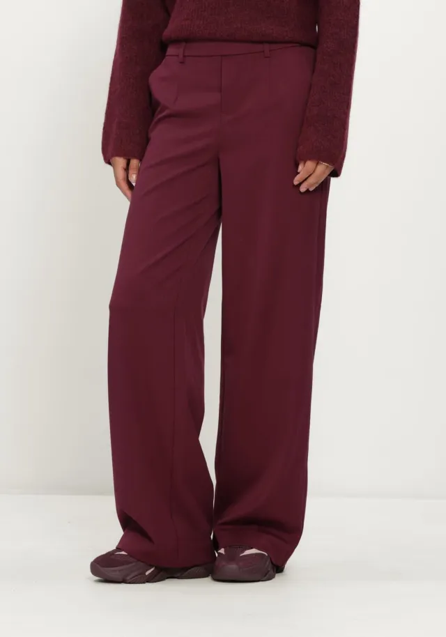 Object Dames Broeken Objlisa Wide Pant - Bordeaux