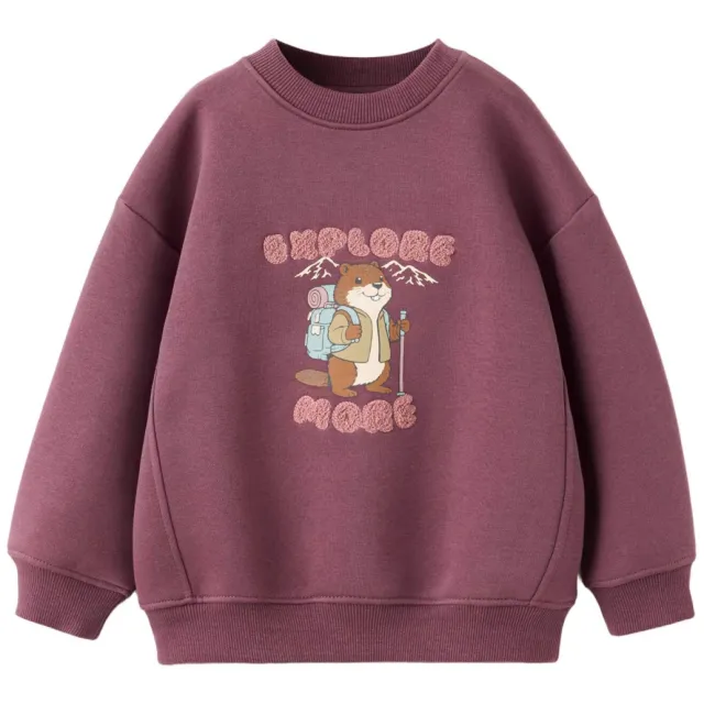 Mango Kids sweater met print - donkerrood