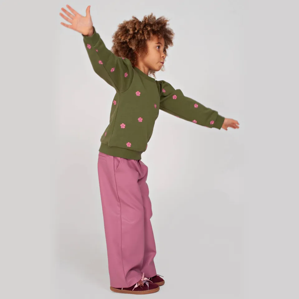 Jubel Moon Flowers imitatieleren broek roze, foto 3