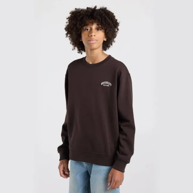 America Today sweater met backprint - bruin