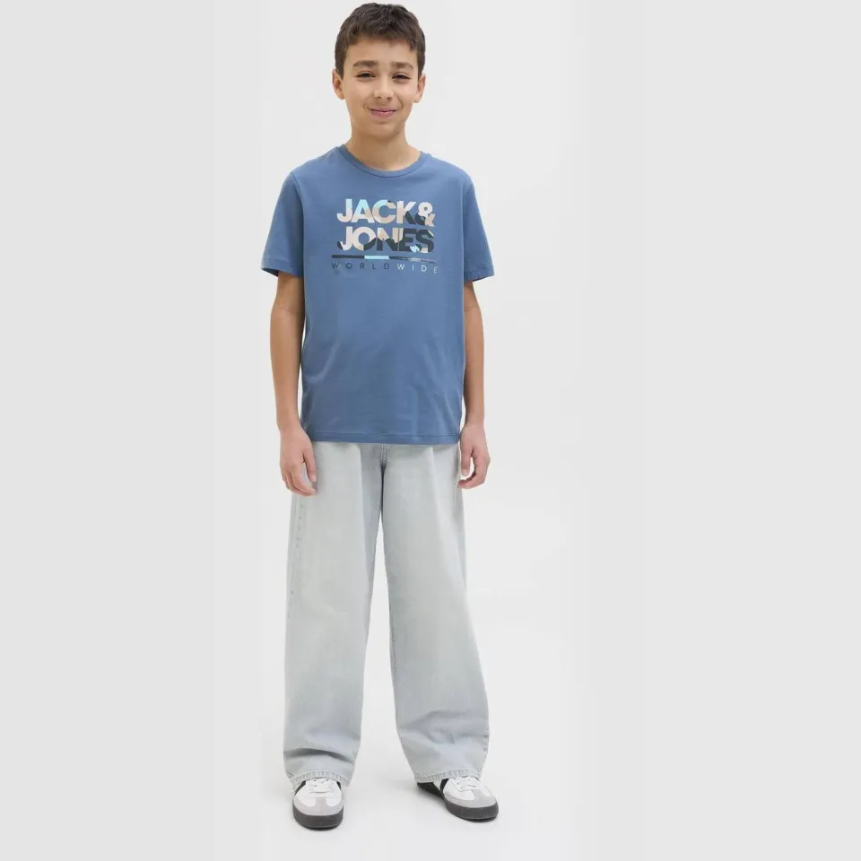 Jack & Jones JUNIOR high waist extra baggy fit jeans light blue denim