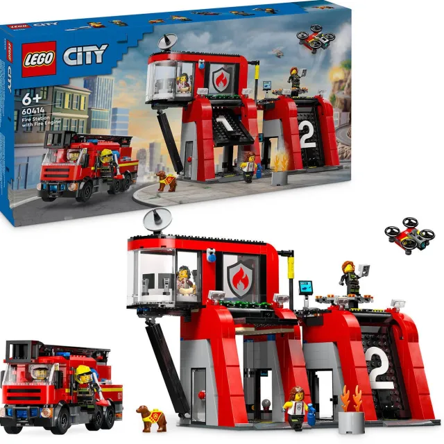 Lego City Brandweerkazerne en brandweerauto Brandweer Speelgoed voor Kinderen 60414, foto 2