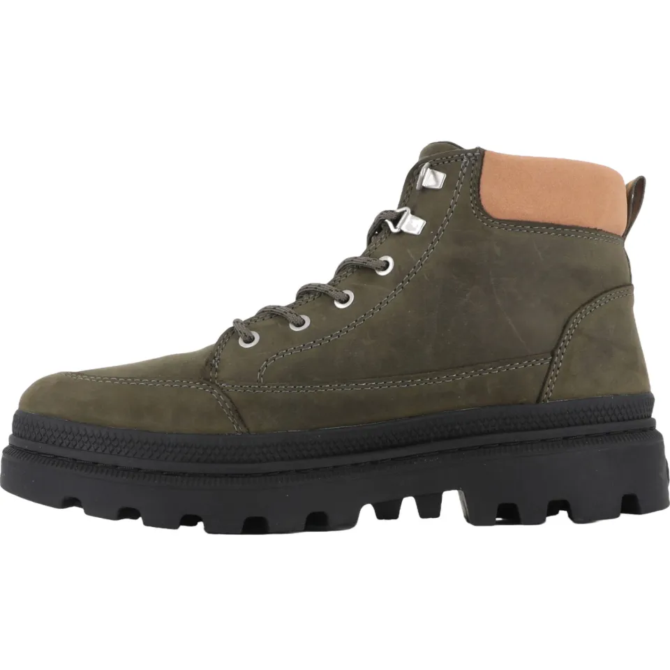 Palladium TRroopercuff WP+ leren veterboots met profielzool - donkergroen, foto 3