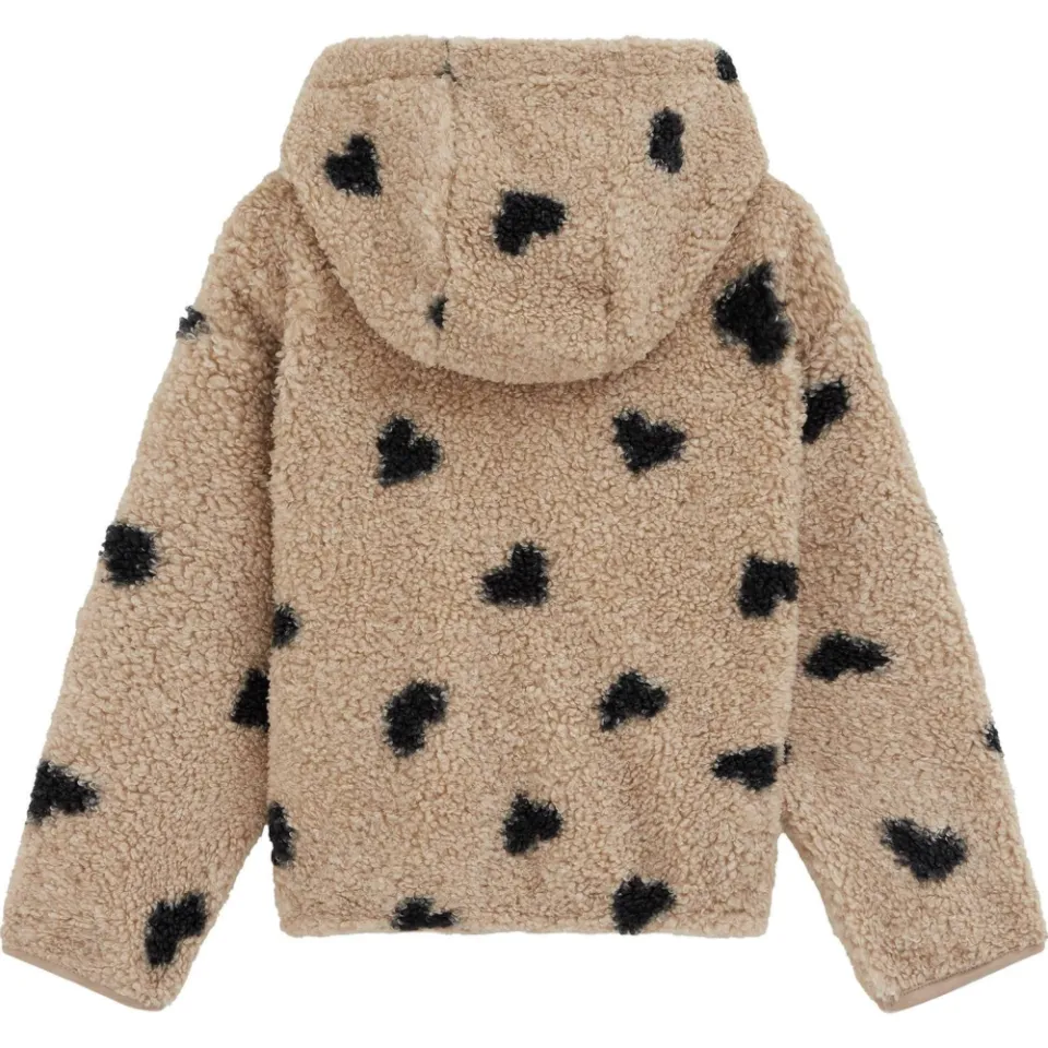 WE Fashion winterteddyjas met hartjes zand, foto 4
