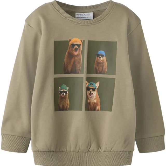 NAME IT MINI sweater met print - bruin