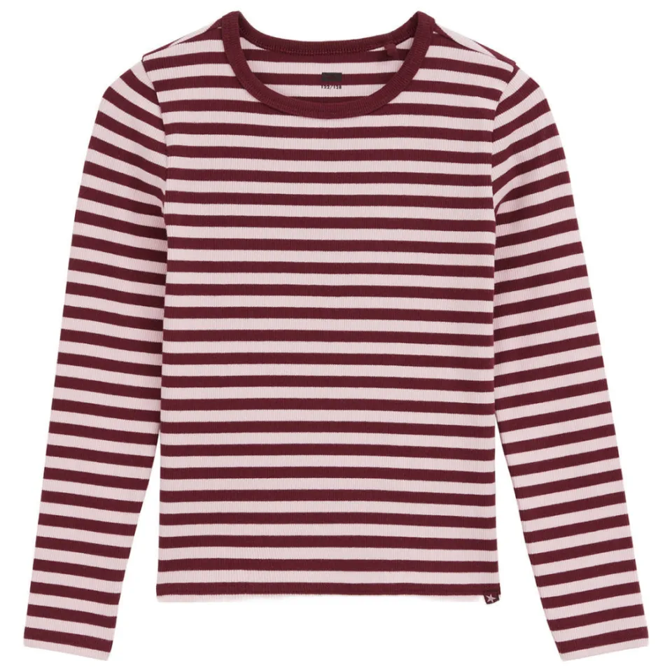 WE Fashion longsleeve gestreept bordeaux, foto 2