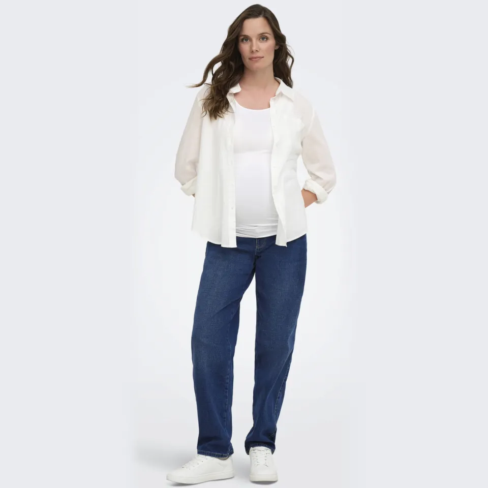 Only MATERNITY barrel zwangerschaps jeans - dark blue denim