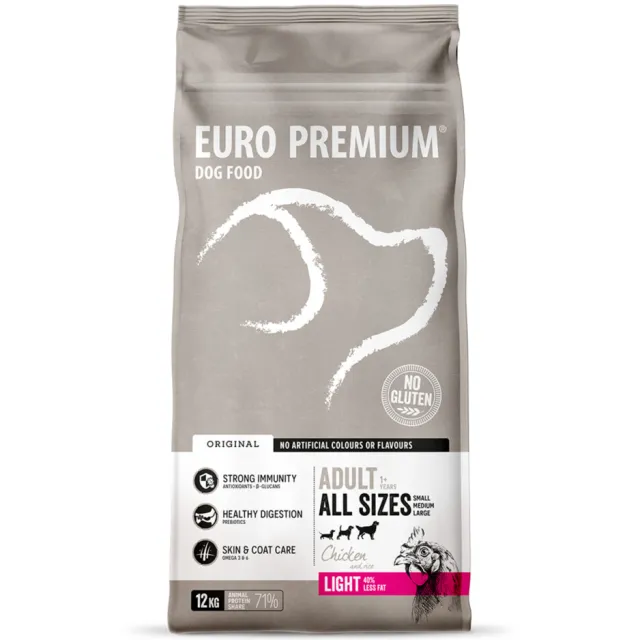 Euro Premium Adult Light hondenvoer 12 kg, foto 2