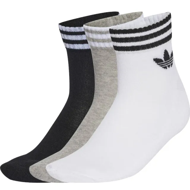Adidas Ankle sokken 3-pack wit grijs zwart Wit/grijs/zwart