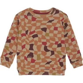 Noppies kids sweater bruin Jongens Katoen Ronde hals All over print Bruin/beige